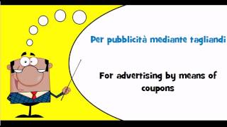 Let's learn Italian #Theme = For broadcast avertising