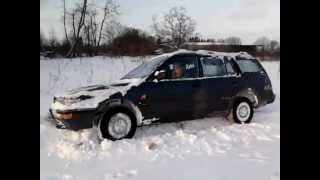 Toyota Corolla 4wd stuck in snow