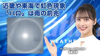 近畿や東海で虹色現象「ハロ」は雨の前兆