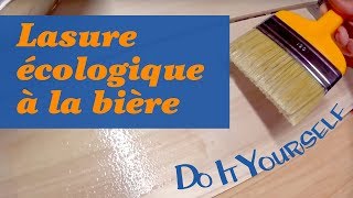Lambris peuplier, ponçage et lasure écologique à la bière