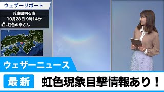 ハロや環天頂アークなど虹色現象報告多数