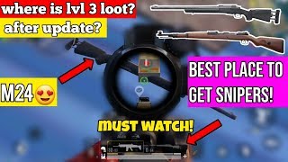 Pubg Mobile- Best place to get snipers(M24,KAR98)? Best loot! Must warch!