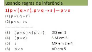 O uso das regras de inferência para mostrar a validade de argumentos