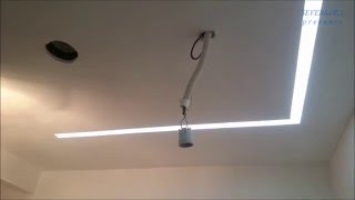 потолок из гипсокартона #20 Световые линии на потолке, весь монтаж. Drywall ceiling.