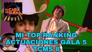 Tu Cara Me Suena 8 - Mi Top / Ranking 9 Actuaciones Gala 6 | TCMS 8