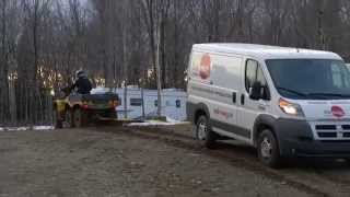 Can-Am Brp Outlander 6x6 1000 XT pull a Ram Promaster full of stock!