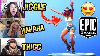 Ninja & FEMALE STREAMERS React To *JIGGLE* CALAMITY SKIN JUBILATION
