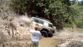 Toyota FJ cruiser river crossing mud hill