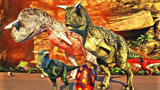 Família Alpha Carnotauro, Bebê em PERIGO! Ataque de Águias Gigantes! Ark Survival Evolved