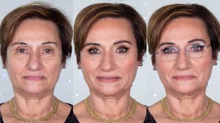Maquillage Peau Mature Spécial Lunettes / Relooking pour les fêtes avec Nicole 70 ans