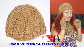 GORRO PARA DAMA TEJIDO A CROCHET Y GANCHILLO PASO A PASO