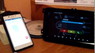 Handsfree tablet with phone to car