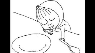 Masha and the Bear. How to draw a easy? (Маша и медведь. Заснула над тарелкой. Как нарисовать?)