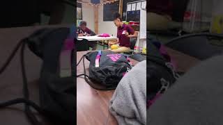 Girl spanks fat