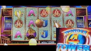 WONDER 4 TOWER 5 Dragons & Pompeii Slot Machines Max Bet  Bonuses(??) ! Live Slot Play !