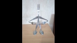Человечик из вилок ложек 1 The guy from forks spoons 1