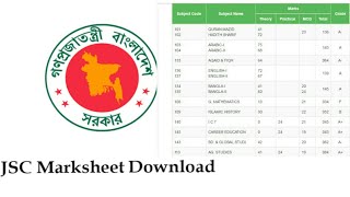 JSC PSC Marksheet Download 2018