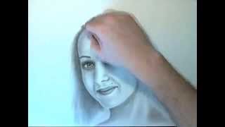 Portrait drawing in dry brush - Портрет в технике сухая кисть