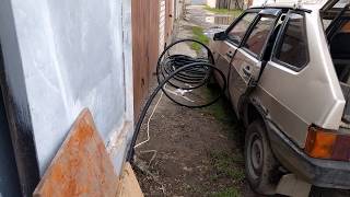 "Бурение в гараже" Берем воду с речки расстояние 200 метров