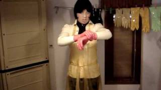 Kira Latex and her pink latex gloves