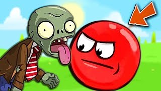 КРАСНЫЙ ШАРИК НАПАЛ НА ЗОМБИ ПРОТИВ РАСТЕНИЙ мультик про ШАР RED BALL 4 Volume 5 INTO THE CAVE PVZ 2