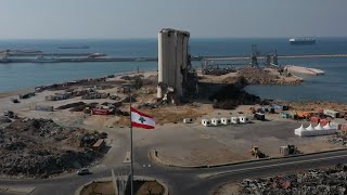 Drone footage shows Beirut blast site one year on
