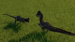 Deinonychus VS Dilophosaurus - Jurassic World Evolution