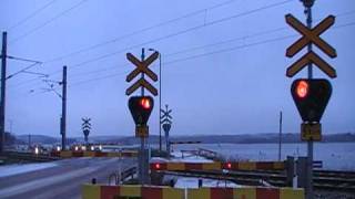 Finnish Freight train 2191 passed Härskinniemi level crossing