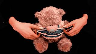 ASMR TICKLING THE TIED UP TEDDY BEAR AS MY BEAUTIFUL FEET. TAPS AWAY