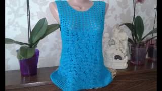 Платье крючком. Филейное вязание // Knit crochet dress // Women's knitting