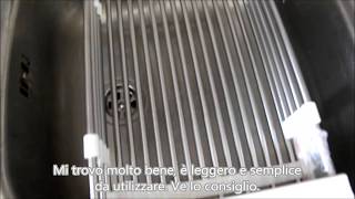 Mensola estensibile per lavello della cucina in plastica ed acciaio inox HOMFA