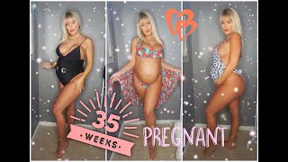Trying on Forever 21 Swimsuits @ 35 WEEKS PREGNANT!!! | Brittany Elizabeth