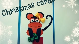 Рождественская открытка с символом 2016 года/ Обезьяна своими руками/DIY Christmas card