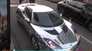 SUPER CAR - - Chrome-plated LOTUS pulls up at Hollywood movie premiere