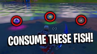 Gain Health with a Small Fry, a Flopper and a Slurp Fish - Fortnite Week 7 Challenges (TRICK SHOT)