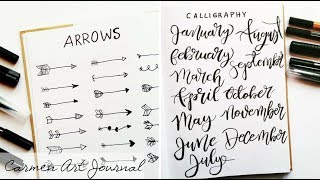 How to draw Arrows doodles + elegant Calligraphy || BULLET JOURNAL