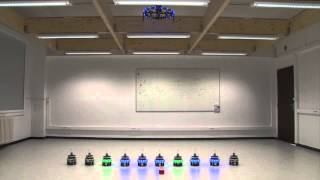 Swarm Robots Cooperate with AR Drone