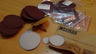 Распаковка -  наждачка и шлифовальный круг для бормашинки.
