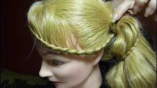 Необычное плетение по хвосту "Колокольчик"/round ponytail braid