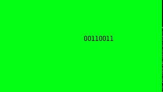 Чередующиеся цифры 0 и 1: анимационный футаж с эффектом green screen