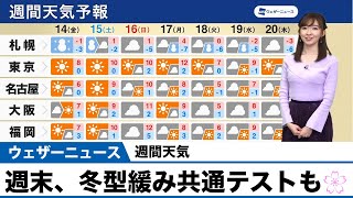 【週間天気】週末、冬型緩み共通テストも