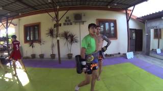 Mark Deluca on pads with Phet Eak