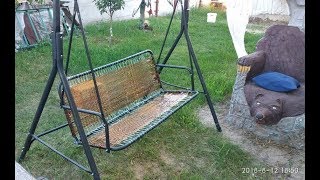 Сиденье для качели из пластиковых бутылок, Seat for swing from plastic bottles