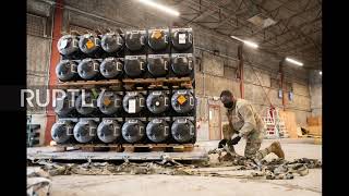 USA: Airmen and civilians from Port Squadron prepare cargo in support of Ukraine *STILLS*