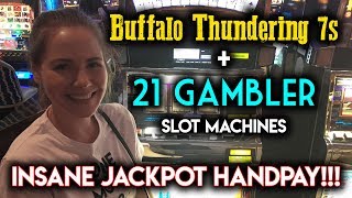 CRAZY JACKPOT HANDPAY! 21 GAMBLER SLOT MACHINE! INSANE RUN!!!