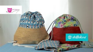 Turnbeutel mit Kork und Ösen nähen – DIY Eule