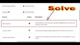 Monetization on this account has been disabled due to invalid click activity