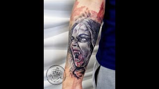 Татуировки от BLACK STYLE TATTOO! Cover Up Блэкворка. Красотка. Вампир.