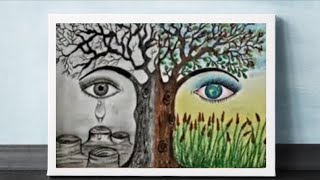 Save Trees Save Earth||Art&Craft with PRATIMA #savetrees #savetreessaveearth #socialawarenessdrawing