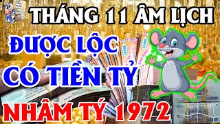 Tử Vi Tháng 11 ÂL Tuổi Nhâm Tý 1972, Được Lộc TRÚNG TO, Có TIỀN TỶ Cất Chật Két, Đổi Đời GIÀU CÓ